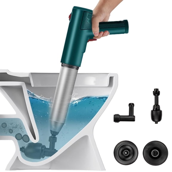 Electric Toilet Plunger Heavy Duty, Portable 80 Psi Plungers For Bathroom, High Pressure Clog Remover With Barometer, Air Blaster For Clogged Drain, Kitchen Sink Toilet Pump Toilet Auger For Bathroom