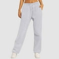 thumbnail image 2 of GEWSEY Women's Wide Leg Sweatpants Fleece Lined Baggy Straight Leg Lounge Pants Fall Outfits Athletic Joggers with Pockets (Grey, XXL), 2 of 7