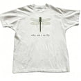 thumbnail image 5 of 【New Arrival】Unisex Dragonfly Graphic T-Shirt, "Why Am I So Fly" Slogan Crew Neck White Vintage Casual Short Sleeve Top, 5 of 9