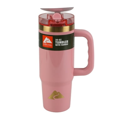 Ozark Trail 30oz Stainless Steel Travel Tumbler with Handle and Flip Straw Lid - Rose Shimmer