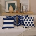 thumbnail image 2 of Navy Blue Nautical Anchors Throw Pillow Covers 18 x 18 Inch Set of 4, Geometric Blue Dots Cushion Cover Square Pillowcase Cotton Linen Outdoor for Sofa Couch Patio Home Decor, 2 of 6