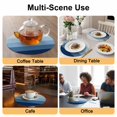 thumbnail image 2 of Blue Ombre Round 13 Inch Placemats Set of 4, Modern Abstract Art Farmhouse Striped HeatResistant Non Slip Place Mats for Dining Table, Wipeable Braided Kitchen Table Mats for Housewarming, 2 of 9
