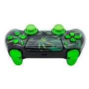 Custom Controllerzz Wireless Controller Compatible with PS5 - Multiple Designs Available (Weeds & Green Chrome Inserts)