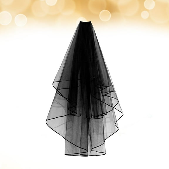 Raindrops Black Bridal Wedding Veil Lace Fabric Easy to Wear for Stunning Hair Style