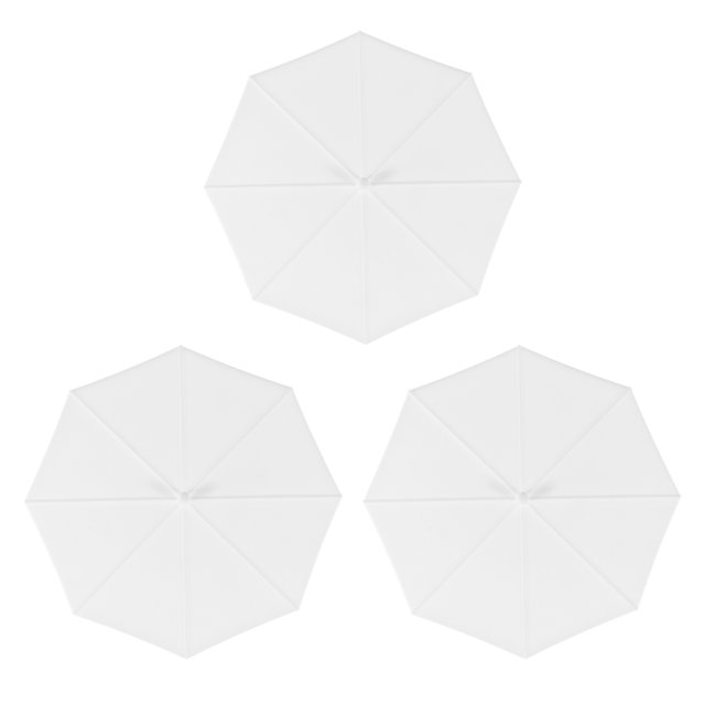 3 Pcs Couvercles de Tasse en Silicone Étanches Design Parapluie (Blanc)