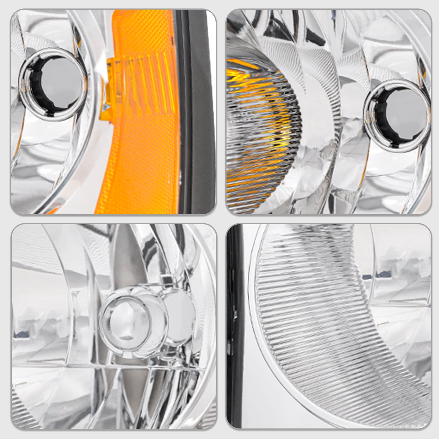 For 2005 2006 2007 Dodge Dakota Headlights  Amber Headlamp Left+Right 05-07