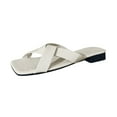 thumbnail image 2 of AXXD Beige Sandals for Women New Summer Flats Casual Versatile Beach Sandals Open Toe, 2 of 6