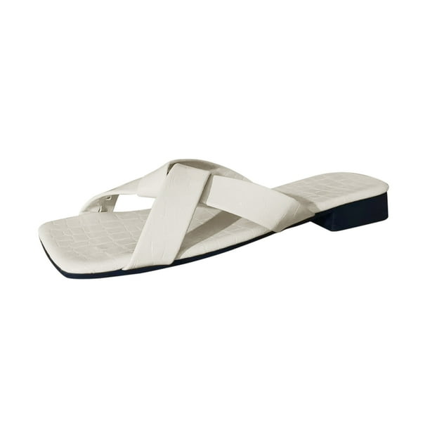 Amzcrzy Zapatos de mujer,Zapatos de mujer,Zapatillas de mujer, Sandalias de playa informales y versátiles para mujer, zapatos planos de verano con punta abierta Sandalias Mujer Zapatillas De Casa