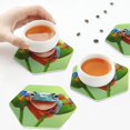 thumbnail image 5 of Kdxio Flying Frog On Branch Funny Coasters,4 Pcs Leather Coasters,Housewarming Gifts,Protect Furniture from Water Marks Scratch and Damage, 5 of 6