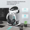 thumbnail image 5 of 4-in-1 Controller Charging Station for PSVR2 and PS5, Dual Charging Dock with VR Headset Display Holder and Headphone Rack, LED Indicator, Charging Cable, RGB Lights, 3 Magnetic Connector, 5 of 7