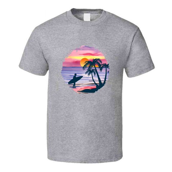 Palm Trees Beach Watercolor Tee Novelty Ocean Sea Tshirt Summertime Lover T Shirt