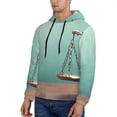 thumbnail image 2 of KLL Vintage Brass Balance Scale Print Mens Hoodie Long Sleeve Casual Pullover Hooded Sweatshirt Fashion Drawstring Hoodies with Pocket-Large, 2 of 6