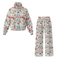 thumbnail image 7 of Renewold Trendy Sweatsuits for Womens Lounge Sets 2 Piece Outfits High Waisted Sweatpants and Mock Neck Sweatshirts Loose Women's Activewear Matching Set, Mushroom Print, XS, 7 of 7