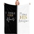 thumbnail image 1 of LHSHID Bride Groom Gifts Wedding Engagement Gifts for Couples Newlywed Gifts for Couples Best Bride and Groom Blanket Present Anniversary Bridal Shower Gift Ideas for Her Him 60x80in, 1 of 6