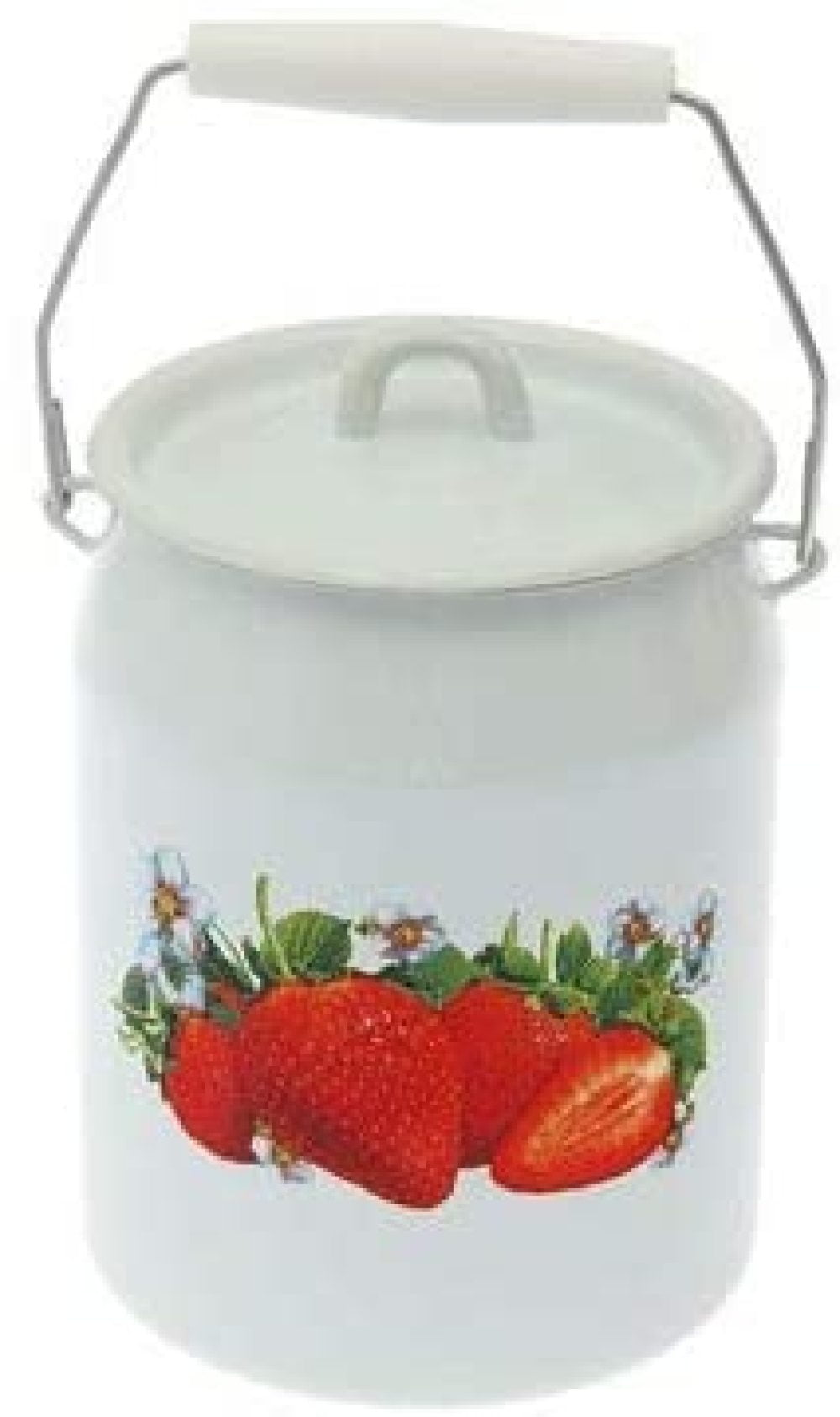 Bucket with Lid-Strawberry 12 L Metal Bucket on pot Enamel 