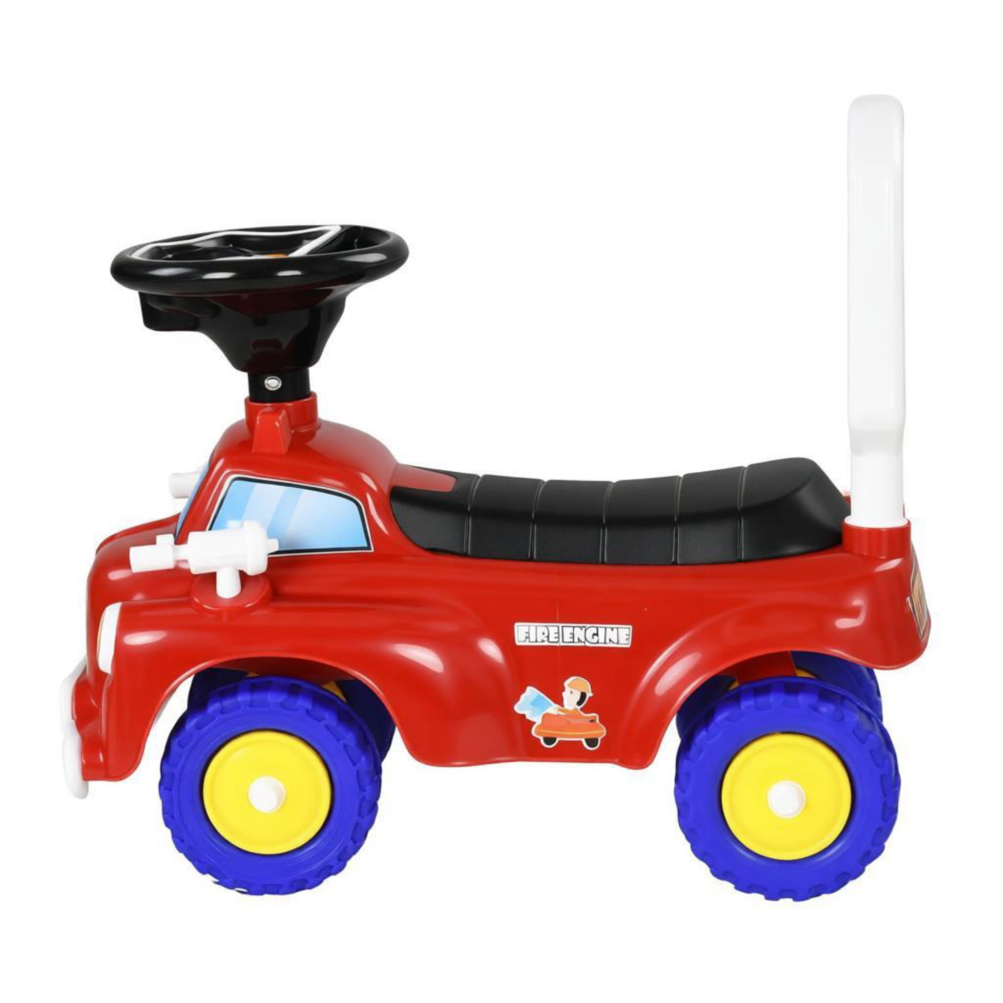 Toddler Fire Truck Ride-On Toy, Music, Horn & Under-Seat Storage for Kids 18-36 Months, Red