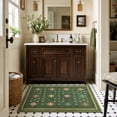 thumbnail image 3 of TURCURNO 2x3 Small Area Rug, Vintage Boho Washable Entryway Rug Low Pile Soft Non Slip Rug Distressed Rug Indoor Retro Carpet for Bathroom Kitchen Bedroom, Olive Green, 3 of 11
