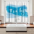 thumbnail image 2 of Ambesonne Gender Reveal Kitchen Curtains, It's Boy Abstract, 55"x39", Violet Blue White, 2 of 3