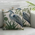 thumbnail image 3 of COMIO Decorative Throw Pillow Cover Crane Heron Watercolor Bird Swamp Plants Cranberry Grass Marsh Set Leaf Flora Stork Nature Vintage Cute Soft Cushion Cover Case for Couch Bedroom Car, 3 of 5