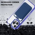 thumbnail image 5 of ELEHOLD Clear Magnetic Wallet Case For iPhone 13 Pro , Mag Safe Compatible Transparent Hard PC + TPU Back Shockproof Protection Case Cover with Magnetic Card Holder ,Darkblue, 5 of 7