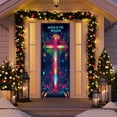 thumbnail image 5 of Taicans Colorful Cross & Floral Design Christmas Door Cover,70.8x35.4in,Perfect for Holiday Decor,Religious Christmas Decorations,Front Door Decorations,Christmas Decorations for Front Door‌, 5 of 9