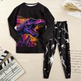 thumbnail image 2 of TOWED22 Infant Toddler Baby Boy Outfits 2pcs Long Sleeve Tee Casual Drawstring Joggers Pants Cartoon Print Clothes Clothing Set(Blue,7-8 Y), 2 of 8