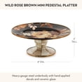 thumbnail image 4 of MACKENZIE-CHILDS Plateau Piédestal en Émail, Présentoir à Gâteau Rond, Mini, Brun Rose Sauvage, 4 of 6