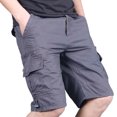 thumbnail image 3 of BXINGOHAI Mens Casual Sweat Cargo Cotton Shorts Drawstring Elastic Waist Athletic Workout Gym Jogger Shorts with Pockets Dark Gray,XL, 3 of 6