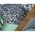 thumbnail image 3 of 2' x 8' Navy Blue and Ivory Medallion Rectangular Area Throw Rug Runner, 3 of 8