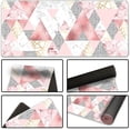 thumbnail image 5 of Extended Gaming Mouse Pad XXL Large Keyboard Mat Long Mousepad Desk Decor Writing Pad Non Slip Rubber Base Stitched Edges for Work, Game, Office, Home, 35.1" x 15.7" , Pink Triangle, 5 of 6