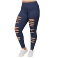 thumbnail image 2 of EOYWHK Ripped Leggings for Women High Elastic Waist Long Pant Distressed Classic Ripped Joggers Cutout Yoga Pants, 2 of 6