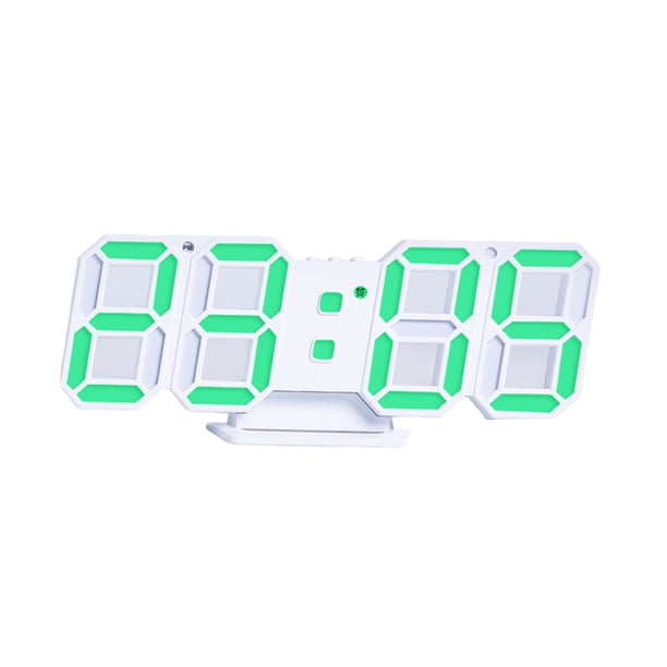 Pisexur Batería de cocina Reloj despertador digital automático, fotosensible, electrónico 3D, multifunción, con LED y marco blanco. para la cocina del hogar