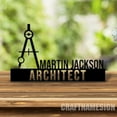thumbnail image 4 of Craftnamesign Custom Wooden Architect Desk Name Plate, Architecture Metal Nameplate for desk, 4 of 5