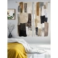 thumbnail image 3 of Modern Black Brown Sheer Curtains 63 Inch Length 2 Panels Set, Abstract Oil Painting Art Voile Window Treatment Rod Pocket Curtains Sheers Drapes for Bedroom/Living Room/Kitchen 52x"63"x2, 3 of 7