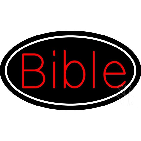 Red Bible With Border LED Neon Sign 20" Tall x 37" Wide - inches Black Square Cut Acrylic Backing, with Dimmer - Premium built indoor Sign for Home décor, Event, Religious place, Store interior.