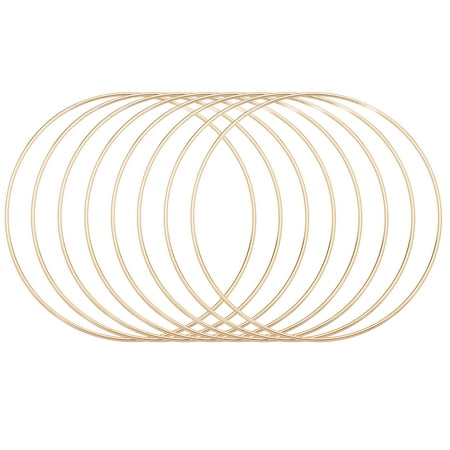 Uxcell 8Pcs Dream Catcher Rings, 7.1" Metal Hoops for Crafts Wreath Hoop Rings for Wall Hanging Crafts Home Decorations DIY Wedding Wreath Decor, Gold 6.9"