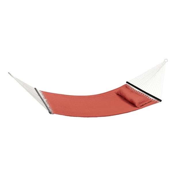 Mainstays Quilted Outdoor Double Hammock With Pillow Red Walmart Com Walmart Com