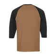 thumbnail image 5 of 3/4 Sleeve Shirt Men Button Henley Baseball T-Shirts Fall Casual Sport Athletic Jersey Tee Tops Light Brown S, 5 of 7
