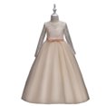 thumbnail image 5 of Vestido de niña grande, vestido de princesa de encaje de manga larga, vestido de niña de las flores, falda abullonada, 5 of 5