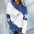 thumbnail image 2 of Bibifish Womens Hoodies Cute Dog Paw Fist Bump Graphic Print Long Sleeve Drawstring Sweatshirts Comfy Pocket Plus Size Pullover Tops, 2 of 4