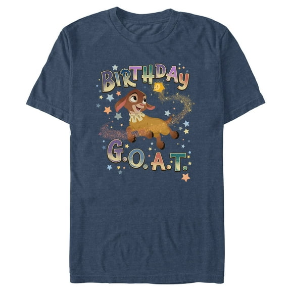 Men's Disney Wish Valentino Birthday G.O.A.T. T-Shirt - Navy Blue Heather - Large