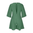thumbnail image 4 of Timegard Rompers for Women Casual 3/4 Sleeve Round Neck Back Cutout Comfy Short Jumpsuits Summer Fashion, 4 of 6
