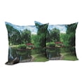 thumbnail image 6 of Ambesonne Nature Throw Pillow Cover 2 Pack, Japanese Garden Lake, 18", Green Blue, 6 of 6