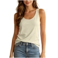 thumbnail image 3 of Asxite Womens Pajamas Casual Loose Breathable Sleeveless Crew Neck Solid Sleep Shirt, 3 of 7