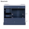 thumbnail image 3 of 36'' Bathroom Vanity, Bathroom Vanity with Sink, Bathroom Sink Vanity Cabinet with 2 Doors and 5 Drawers, Modern Bathroom Storage Cabinet Large Storage, Blue, 3 of 7