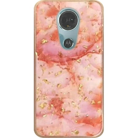 GSA Marble Glitter Case For Motorola Moto E5 Plus, Moto E5 Supra XT1924 Pink