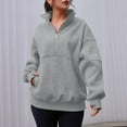 thumbnail image 3 of Chandail en Molleton à Manches Longues Col en V pour Femmes Polyester pour l'Hiver et Occasions Décontractées, 3 of 6