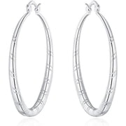 Women Fashion Hoop Earrings, Silver Ear Stud Earrings, Gift for Women, 1.58 Inch By PULMCheerger