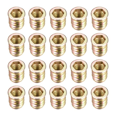 

M10x20mm Threaded Insert Nuts Carbon Steel Zinc Plated 20 Pack