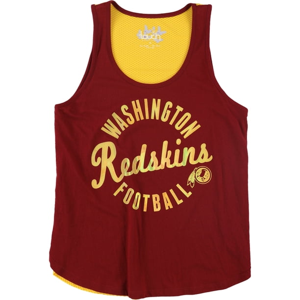 Touch Womens Redskins Mesh Back Tank Top, Rojo, Mediano